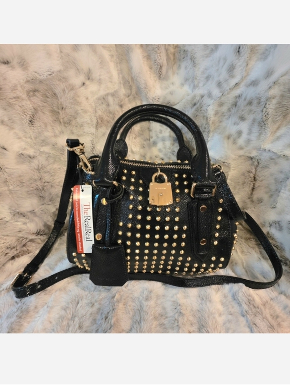 ✨ Burberry LIMITED EDITION Prorsum Blaze Studded Bowling Bag Satchel ✨ - Picture 14 of 16